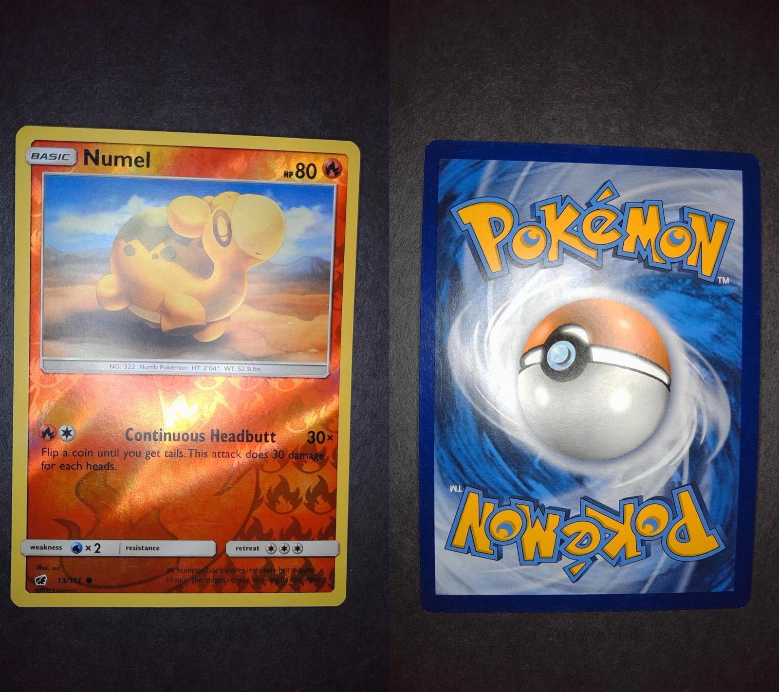 Numel 13/111 Common Crimson Invasion Pokemon Reverse Holo Lightly Played