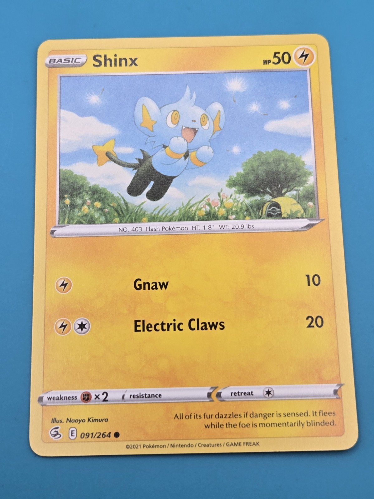 Shinx Pokemon TCG Card Fusion Strike Regular 091/264 NM