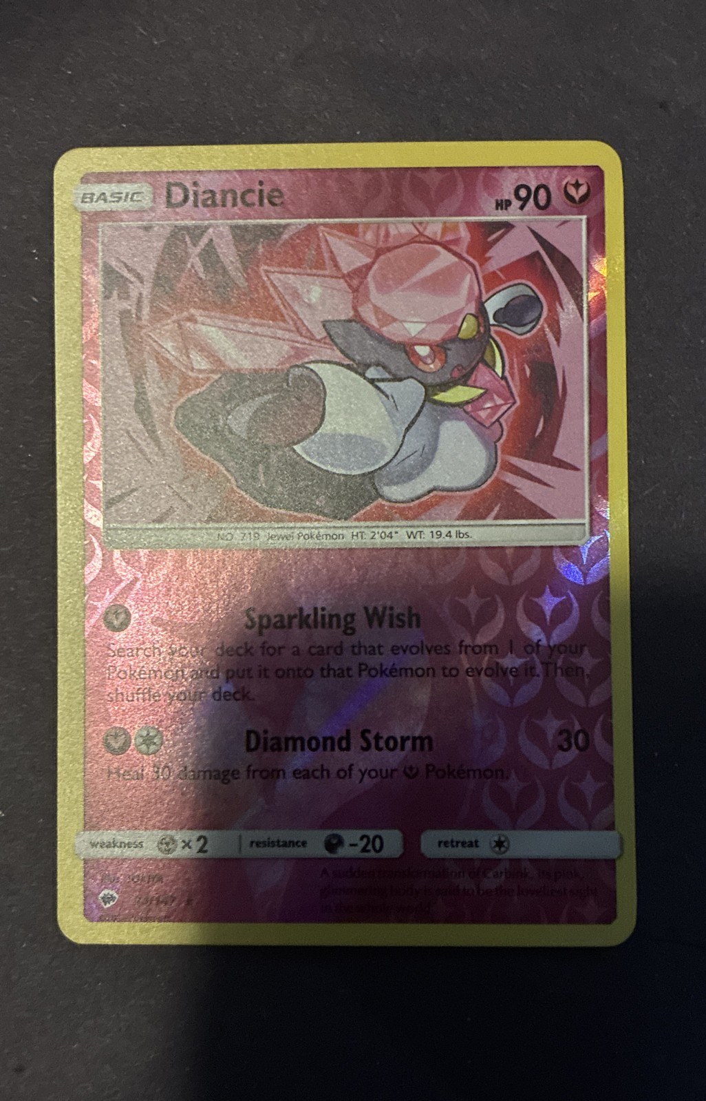 Diancie 94/147 Sm-Burning Shadows Reverse Holo