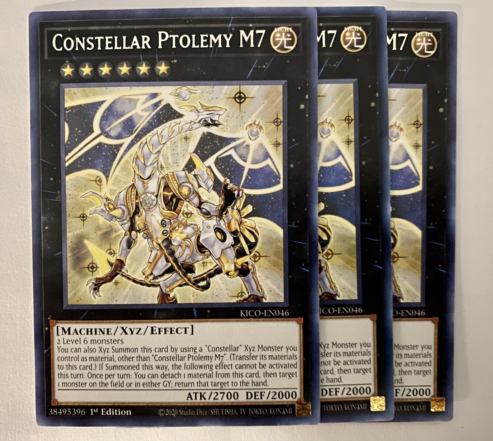 Yugioh! 3x Constellar Ptolemy M7 KICO-EN046 Rare 1st Ed NM