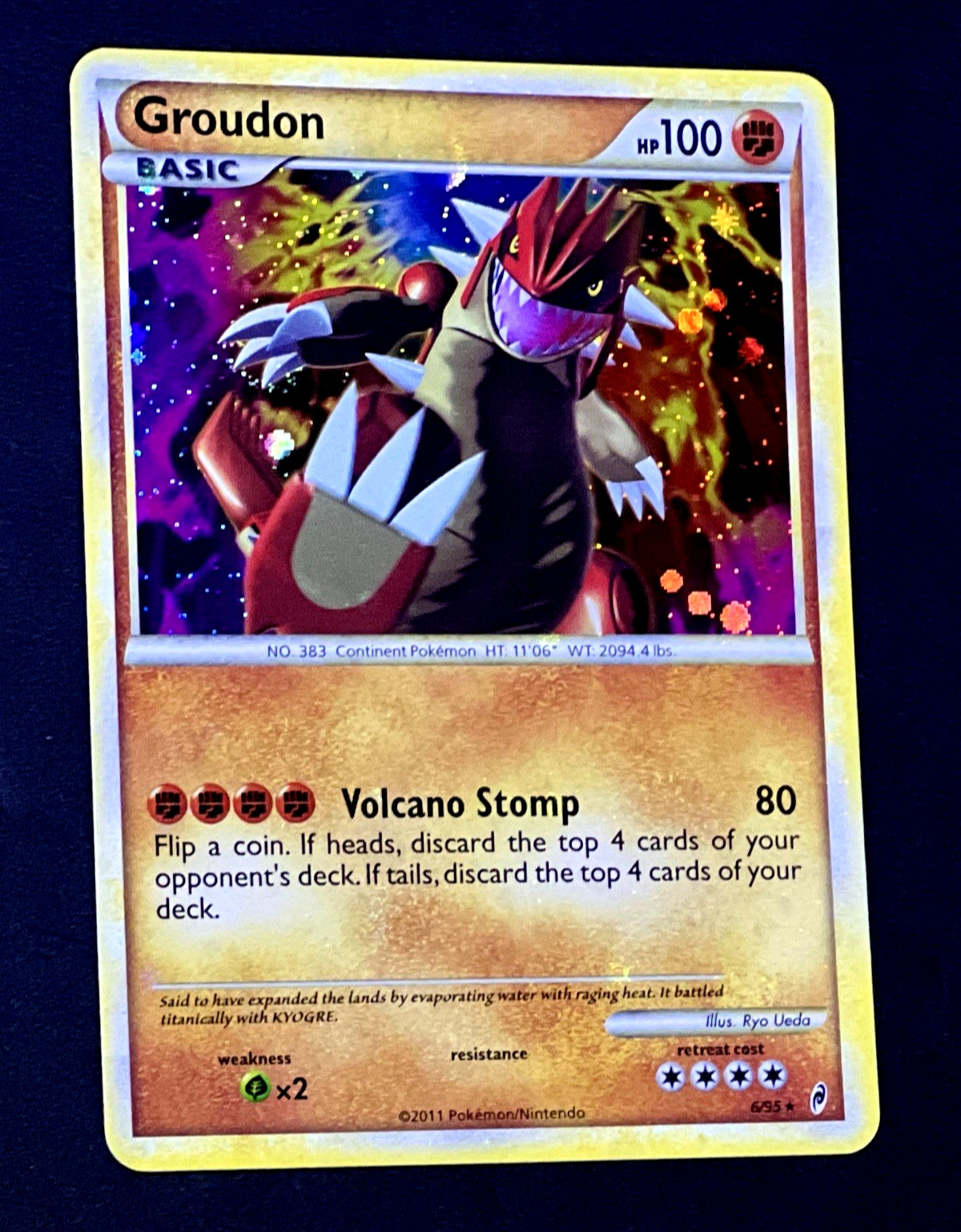 2011 Pokemon GROUDON Call of Legends Set COSMOS HOLO Rare COL Series Card 6/95