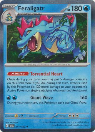 FERALIGATR 041/162 TEMPORAL FORCES POKEMON (HOLO, NM)