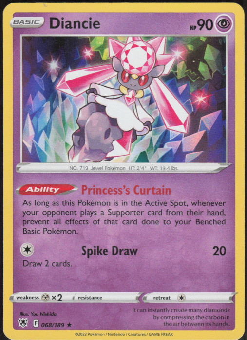 068/189 Diancie – Holo Rare – Astral Radiance – NM/M