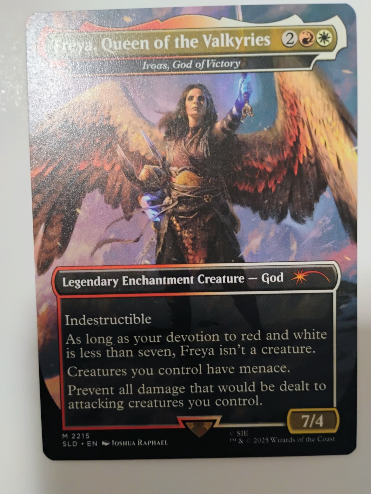 Freya, Queen of the Valkyries Iroas, God of Victory Borderless NM MTG Authentic