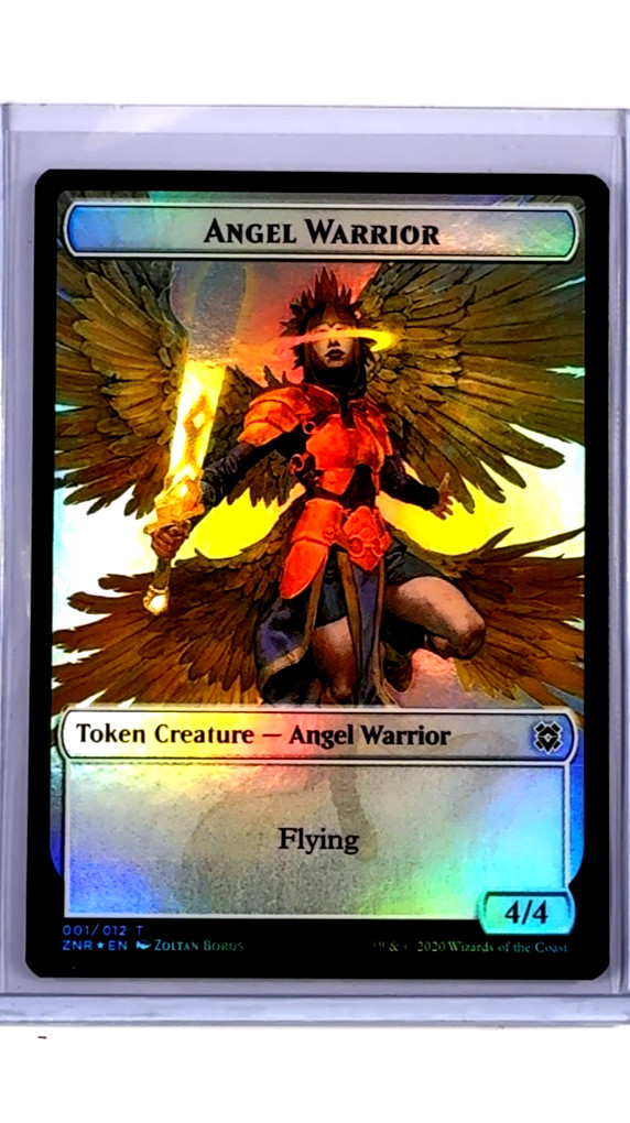 MTG Magic The Gathering Zendikar Rising Foil Token #12/6 Angel Warrior / Copy LP