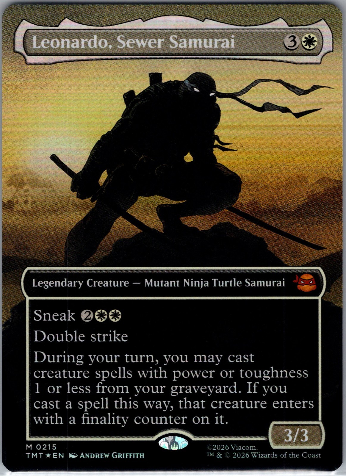 FOIL LEONARDO, SEWER SAMURAI (BORDERLESS) (215) Teenage Mutant Ninja Turtles TMT