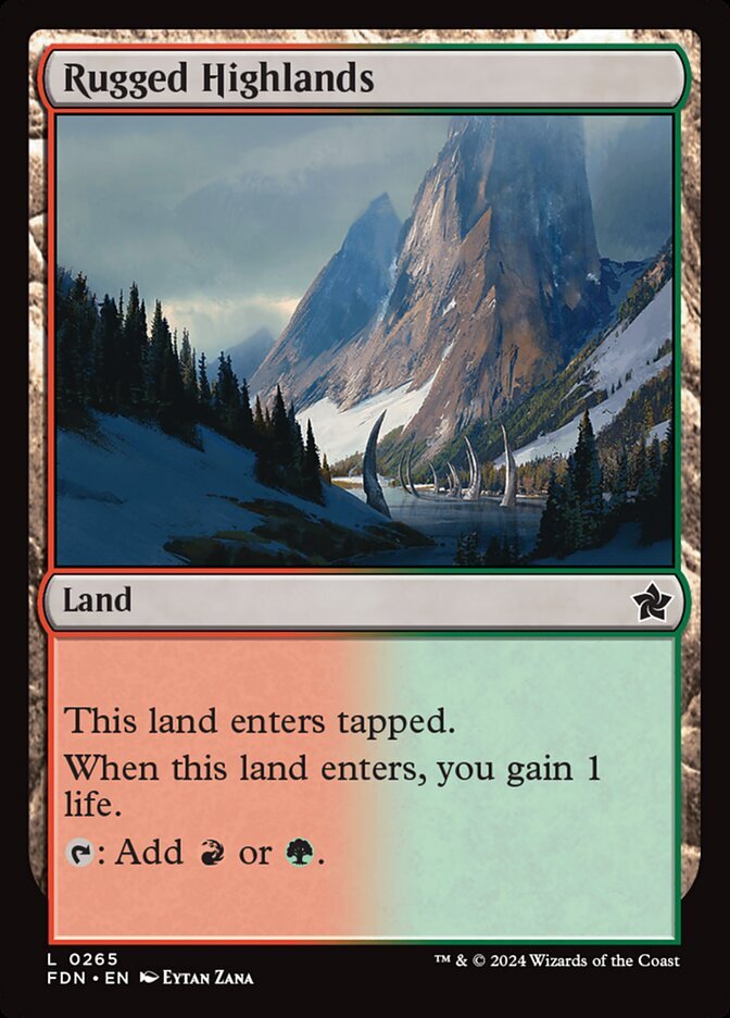 MTG Magic the Gathering Rugged Highlands (265/789) Foundations LP