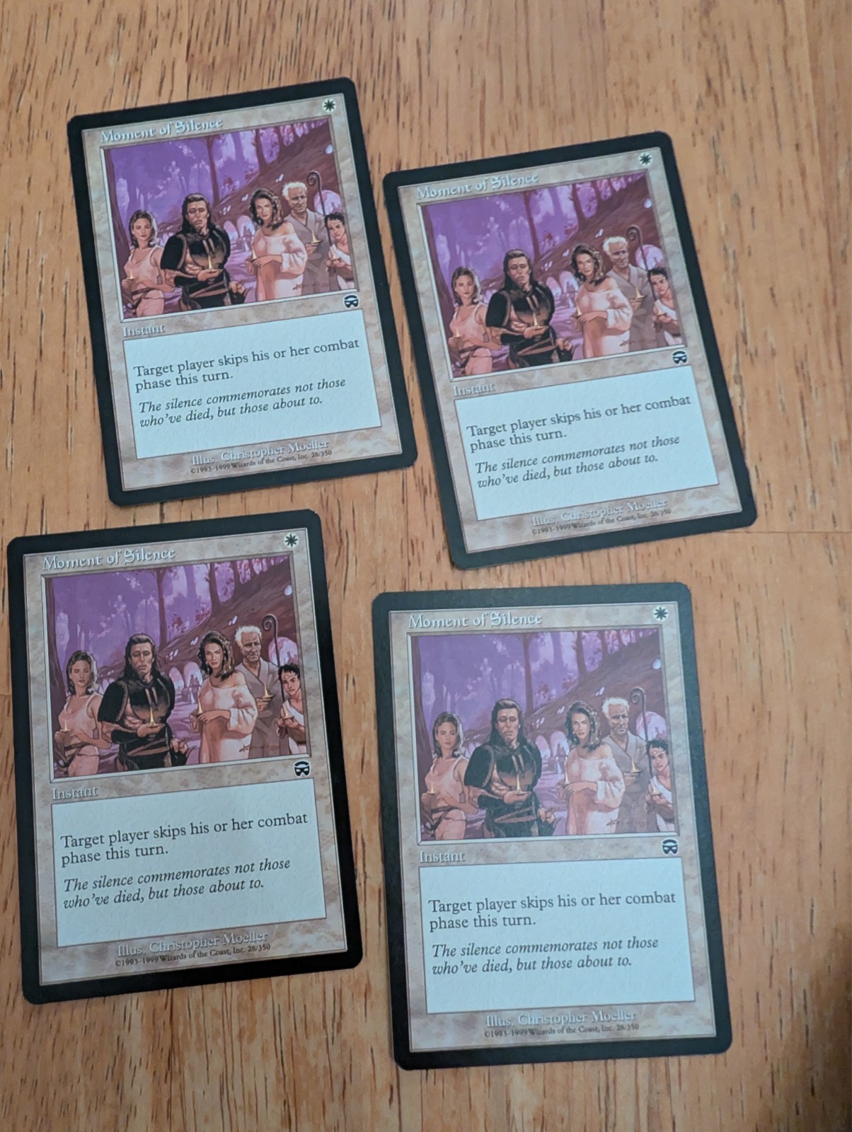 4x MOMENT OF SILENCE MERCADIAN MASQUES MTG MAGIC THE GATHERING NM / UNPLAYED