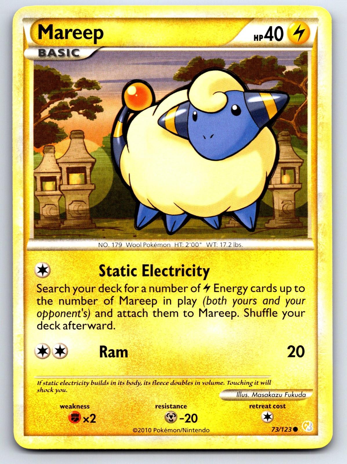 Mareep 73/123 Common HeartGold & SoulSilver Pokemon Near Mint