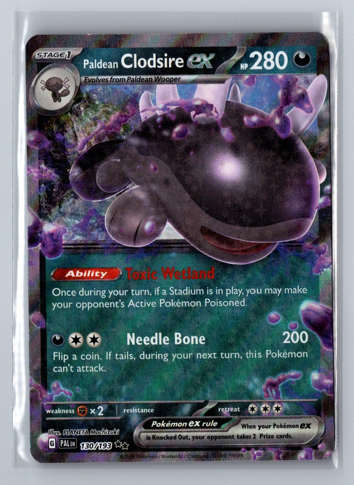Paldean Clodsire ex 130/193 Double Rare Paldea Evolved Pokemon Near Mint Holo