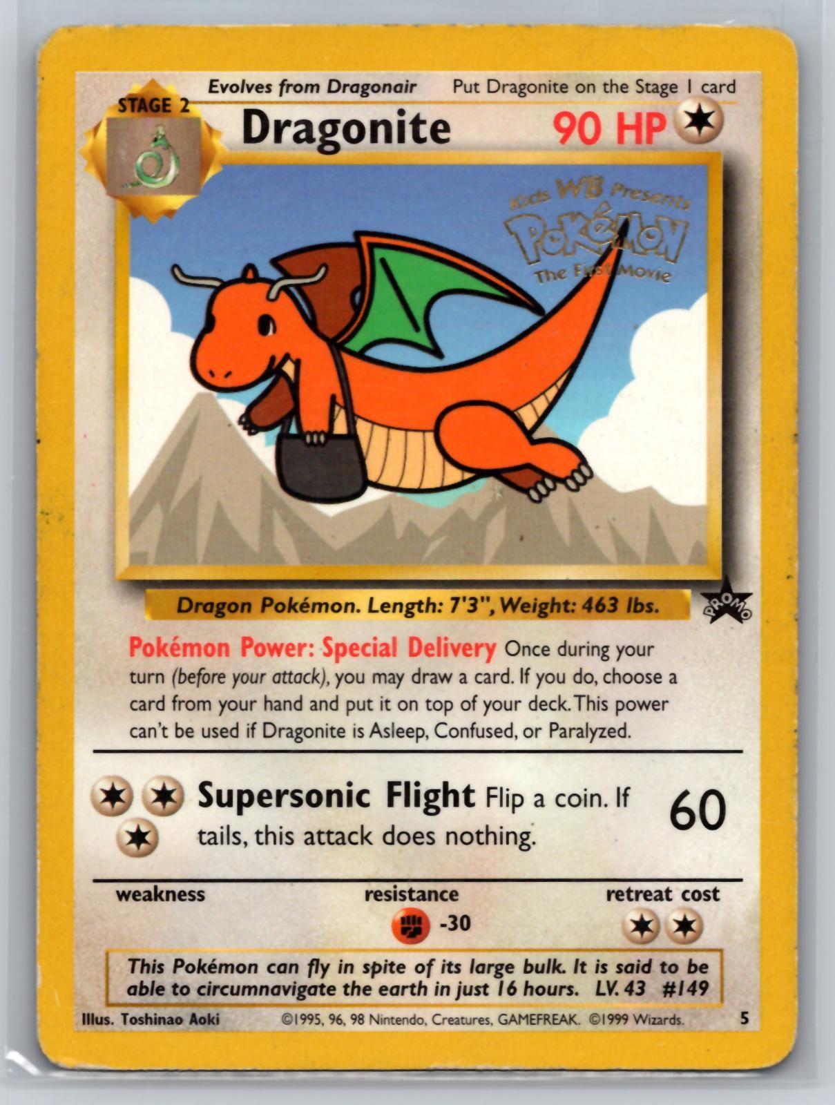 Dragonite 5 Promo Wizards Black Star Promos Pokemon Moderately Played