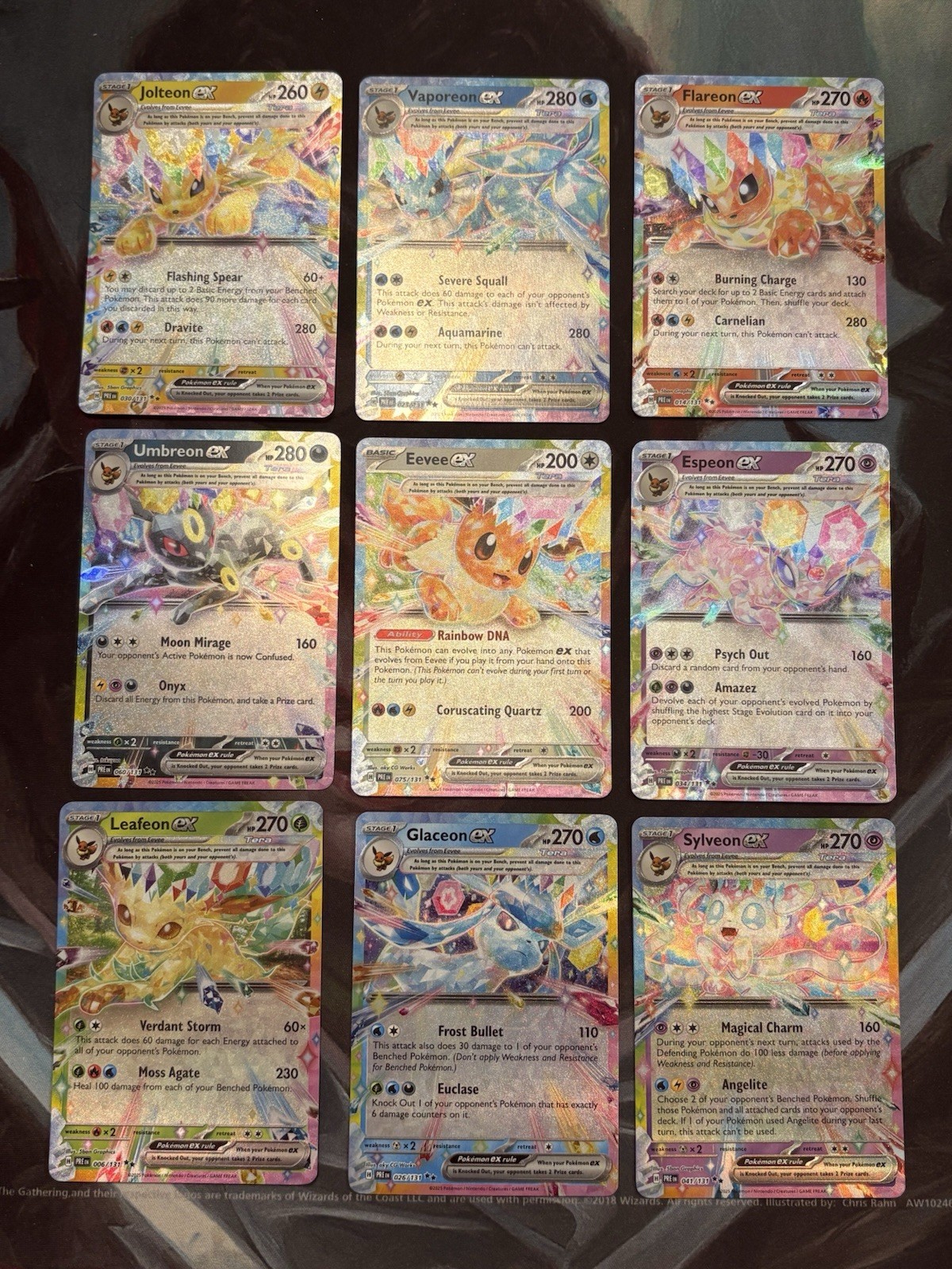9 Card Eevee-lution EX Complete Set NM SV: Prismatic Evolutions English
