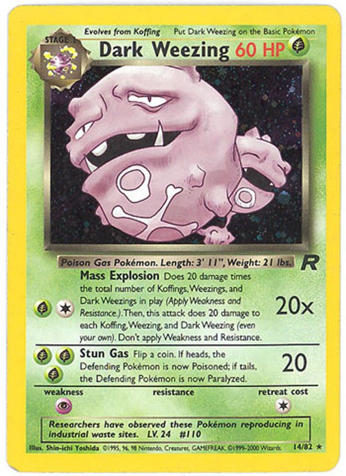 Pokemon Card – Team Rocket 14/82 – DARK WEEZING (holo-foil) – NM