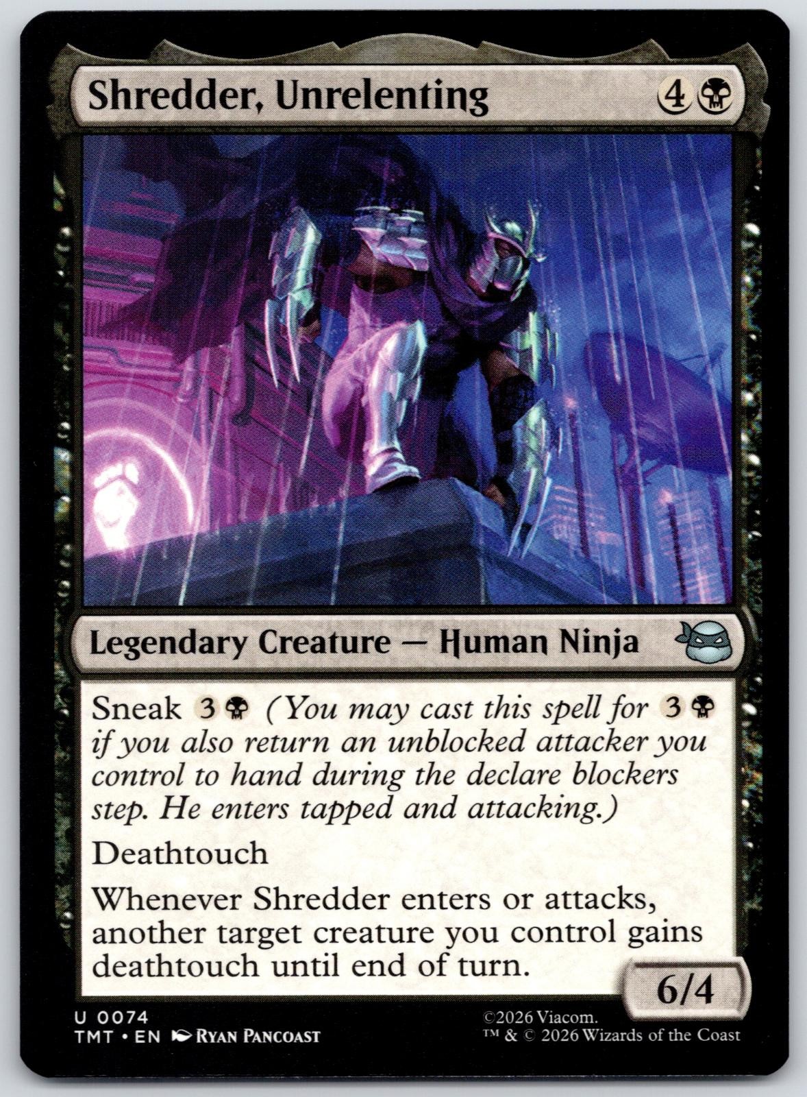 Shredder, Unrelenting 0074 Teenage Mutant Ninja Turtles MTG NM
