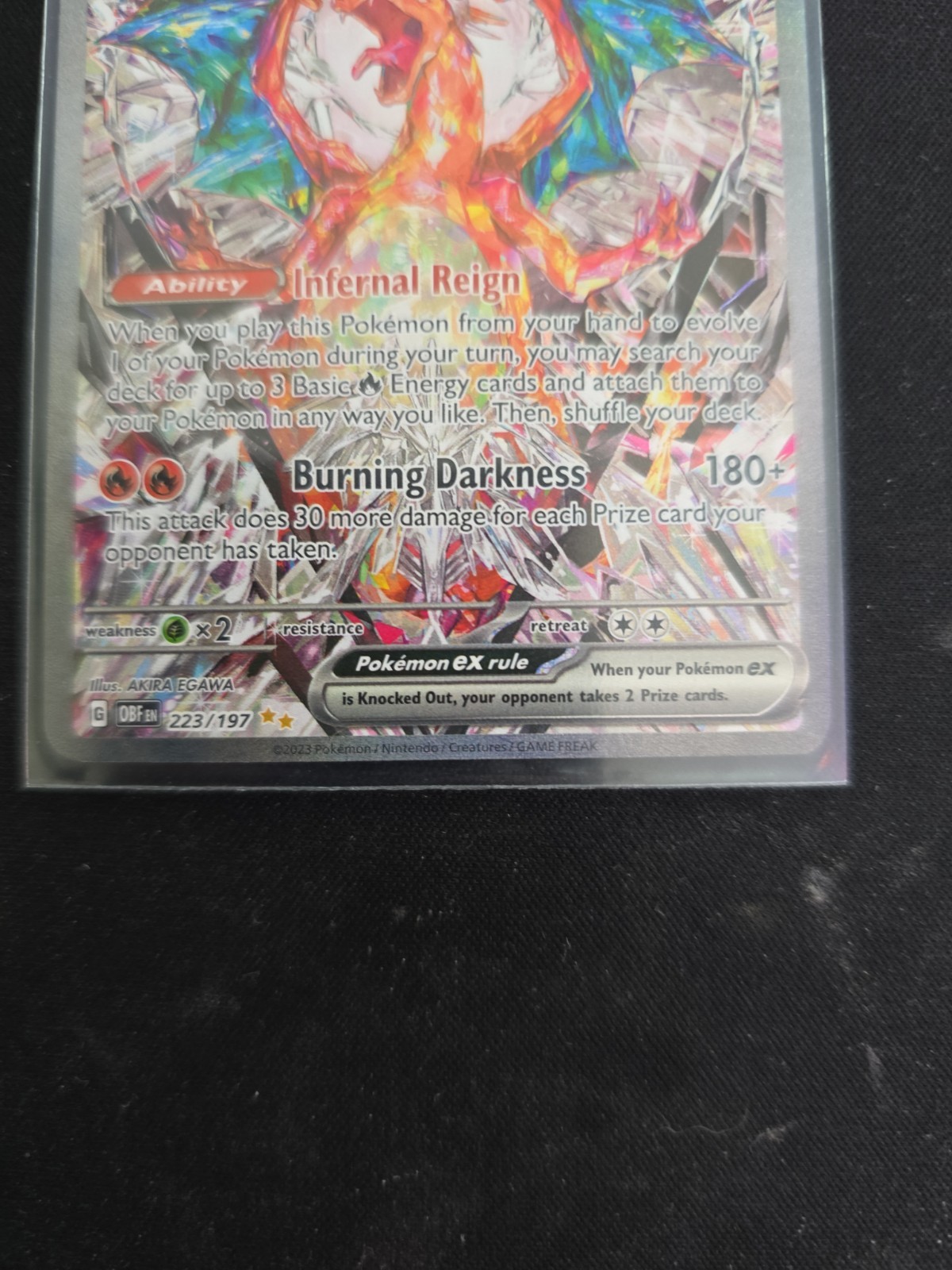 Pokemon S&V Obsidian Flames Charizard EX Card 233/197