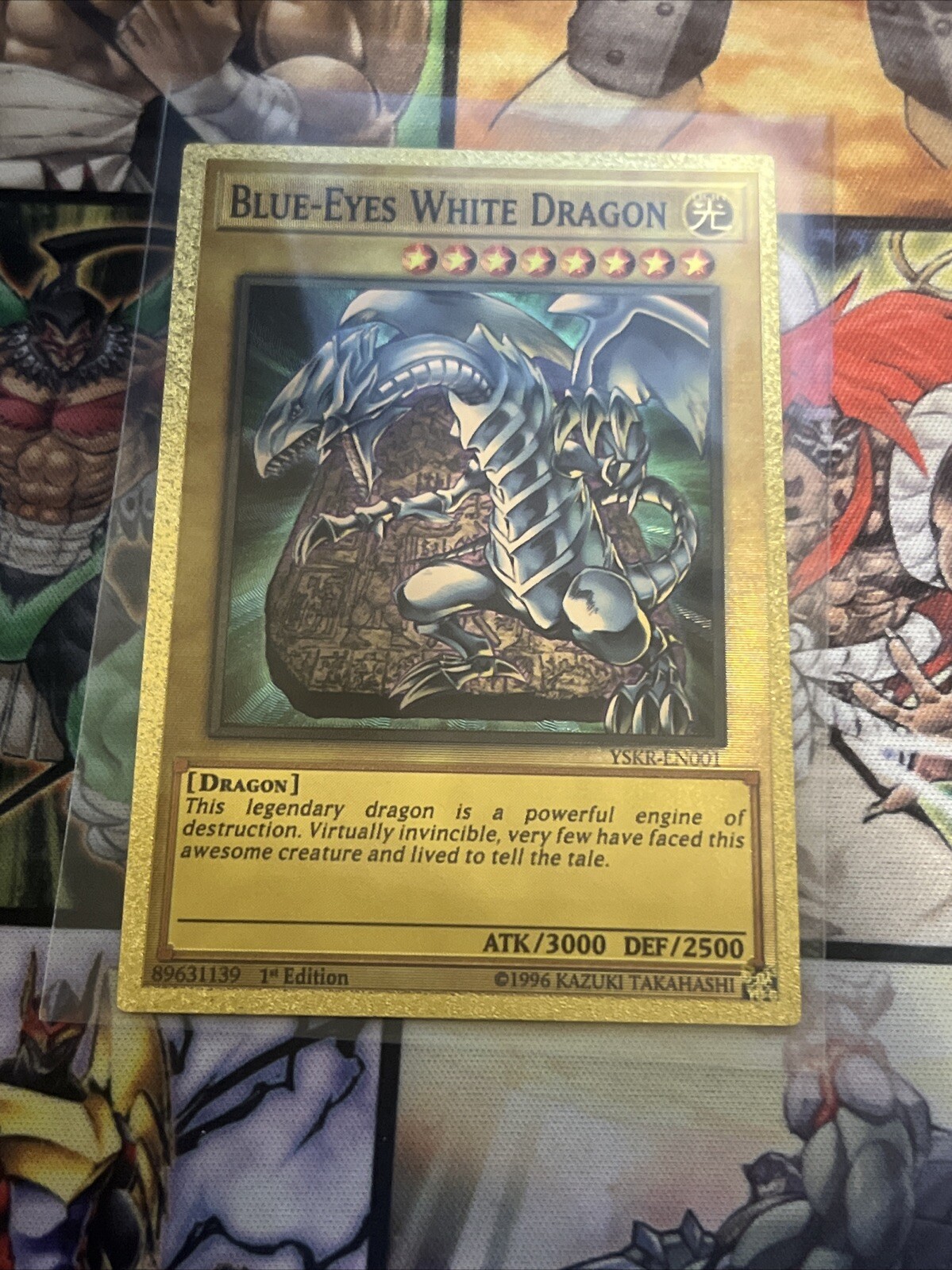 Blue-Eyes White Dragon – Yu-Gi-Oh Unofficial Gold Plastic Card