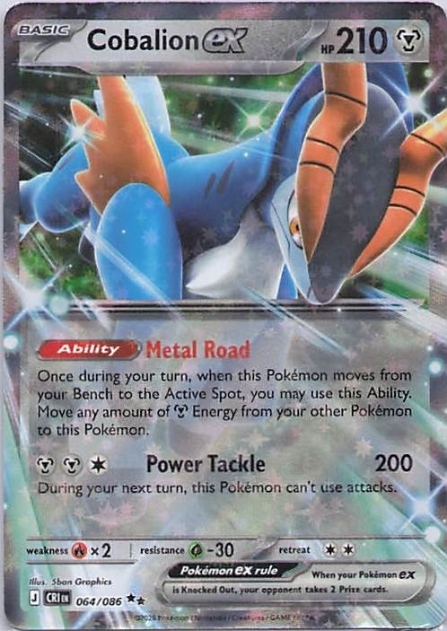Cobalion ex Holo Double Rare ME04: Chaos Rising 064/086 NM