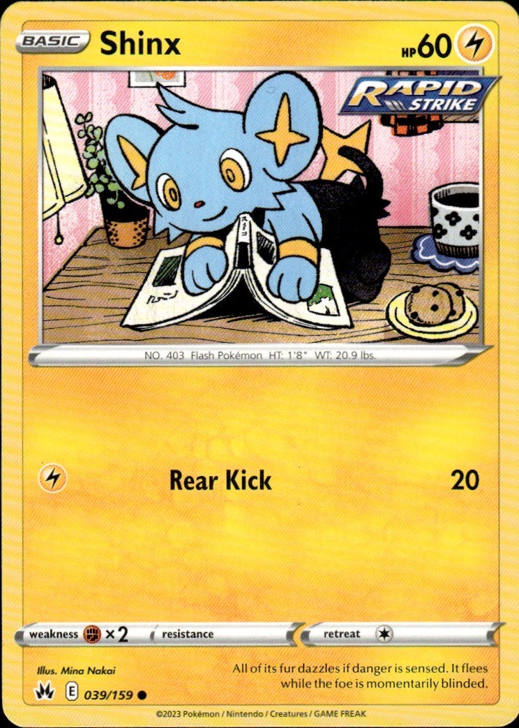Shinx (39) 039/159 Crown Zenith Common Lightning Mina Nakai