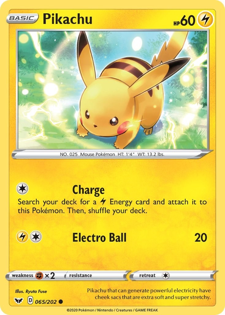Pikachu – 065/202 – NM – SWSH01: Sword & Shield Base Set