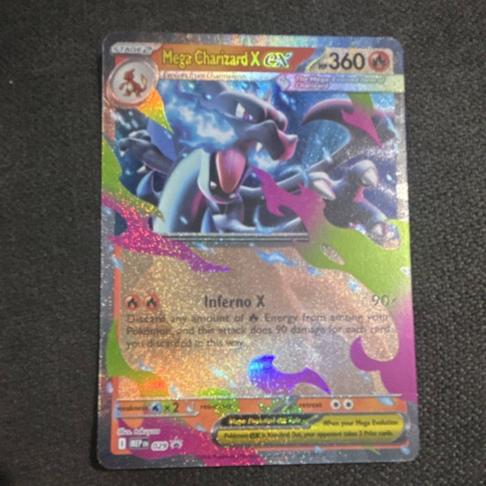 Pokémon TCG Mega Charizard X GX Full Art Holo Promo Me02 360 HP 029