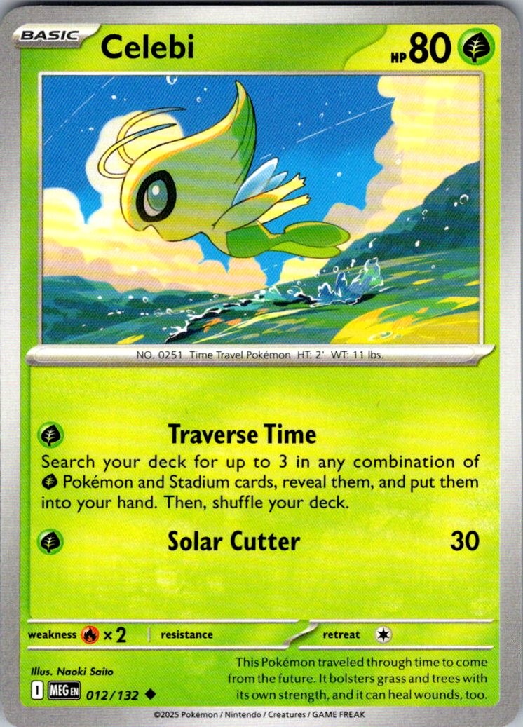 Celebi Mega Evolution 012/132 Uncommon Pokemon Near Mint
