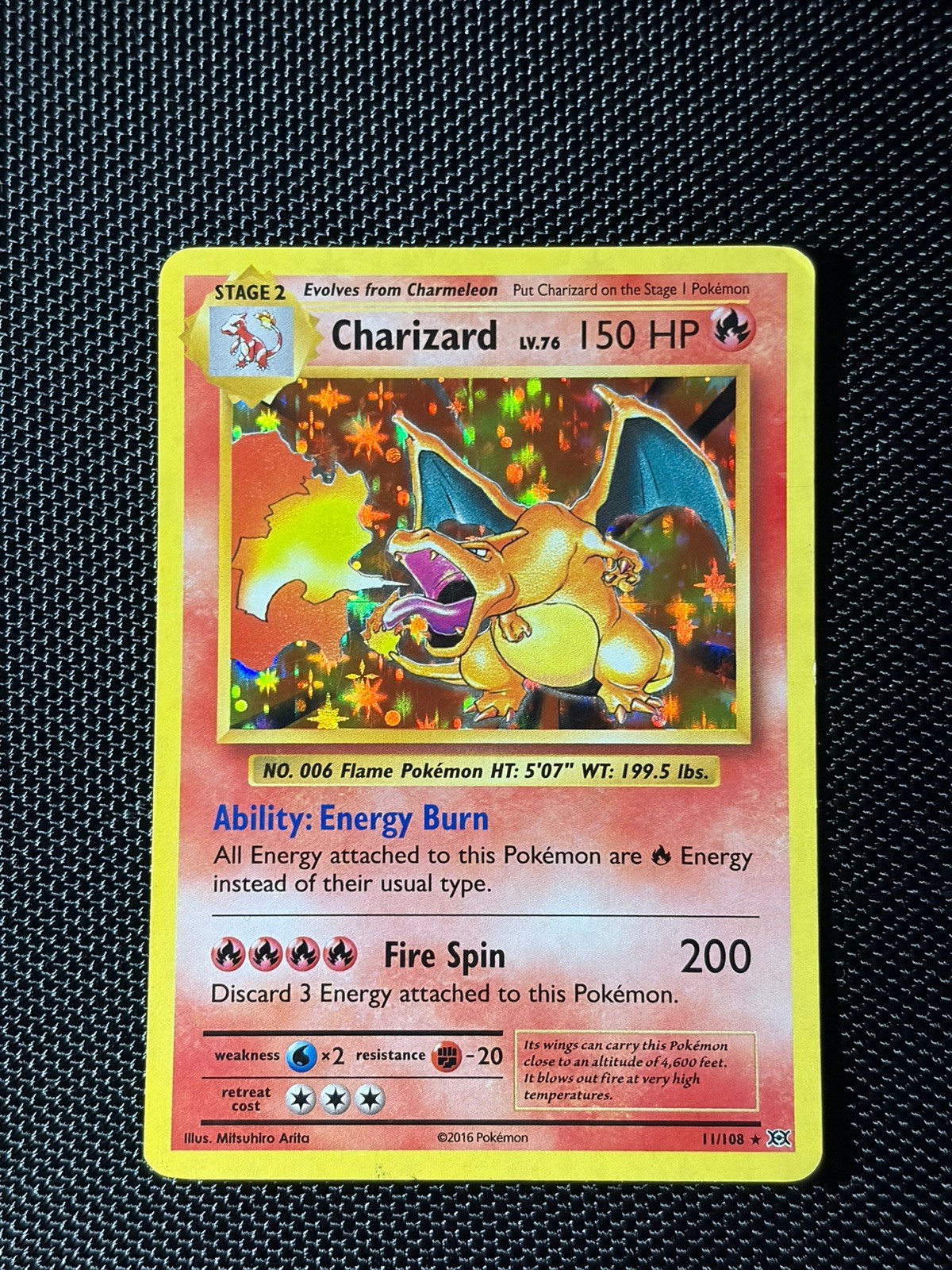 Pokémon Charizard 11/108 Holo Rare XY Evolutions 2016