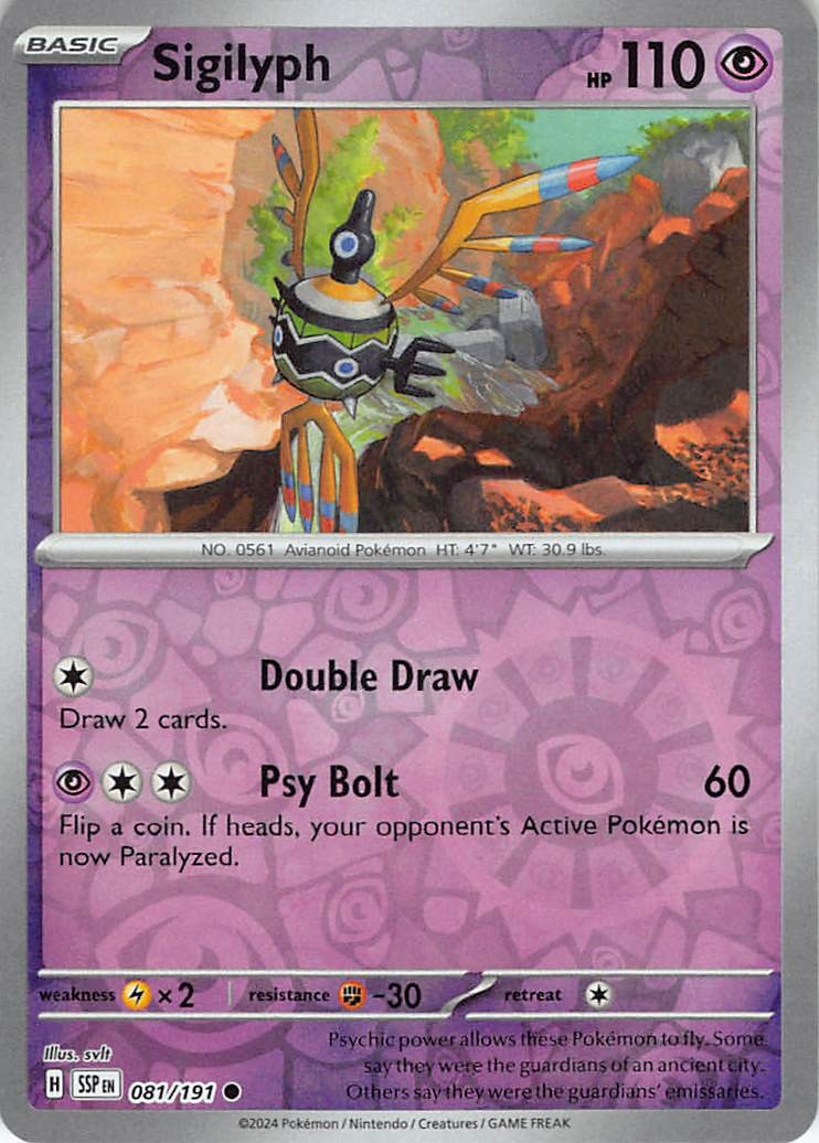Sigilyph 081/191 Surging Sparks Reverse Holofoil