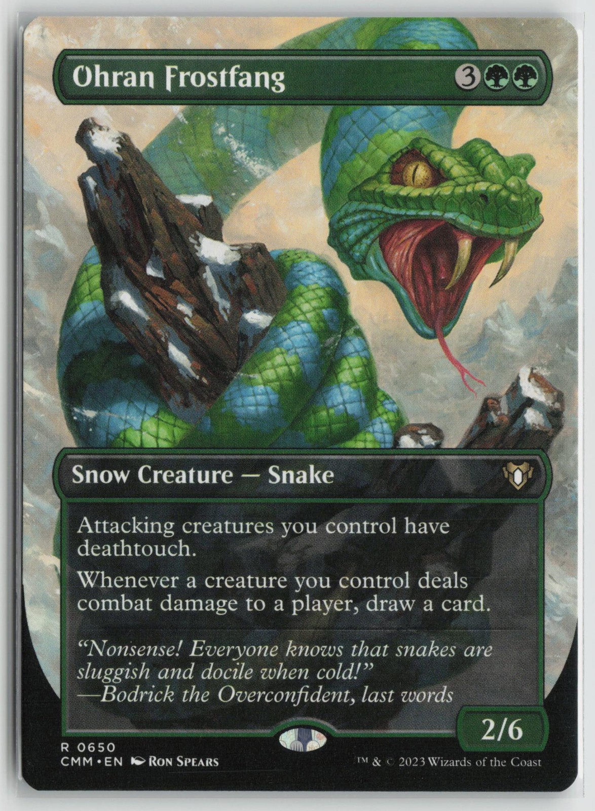 Ohran Frostfang (Borderless) LP Commander Masters Magic: The Gathering