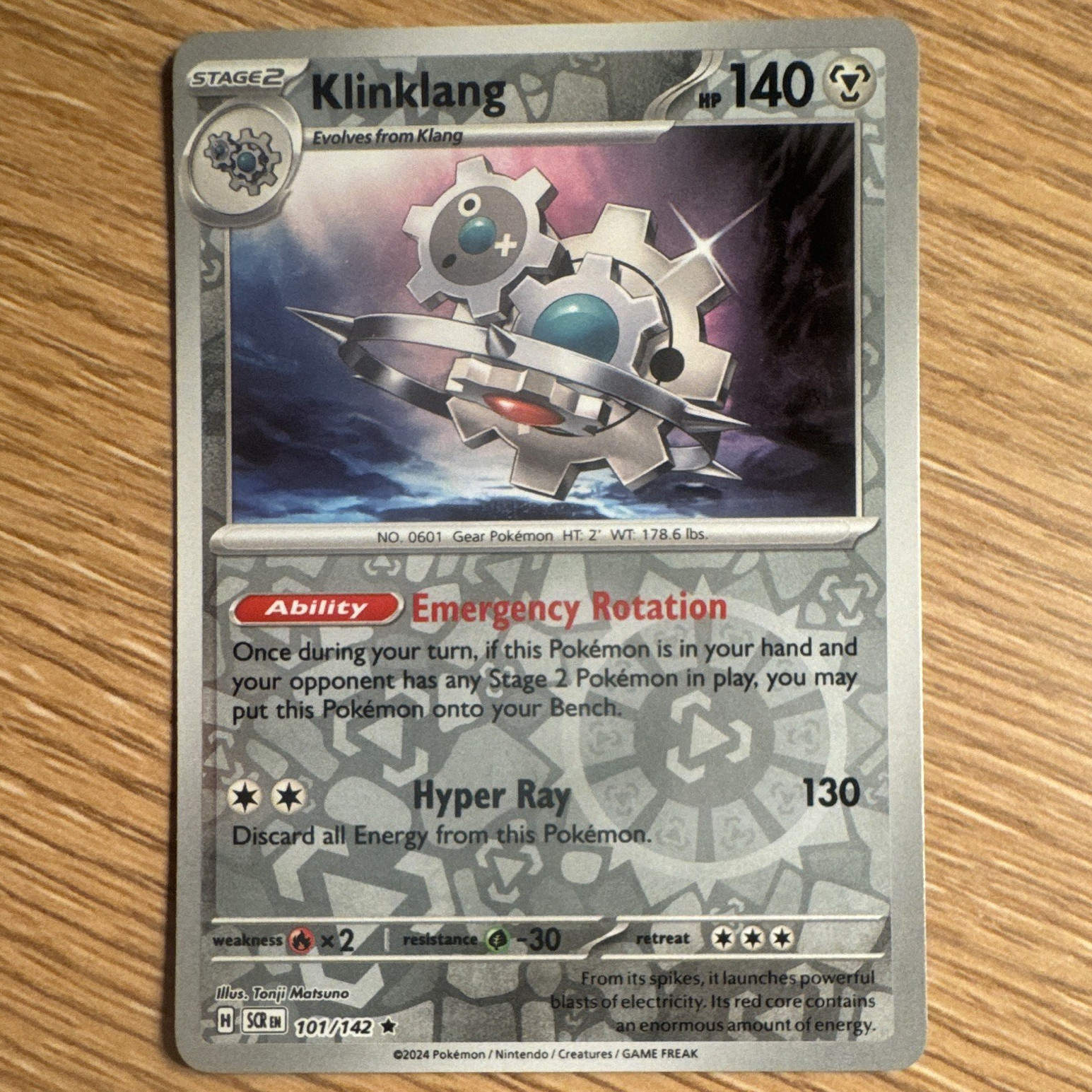 Klinklang – Stellar Crown 101/142 Rare (Reverse Holo) Illus. Tonji Matsuno