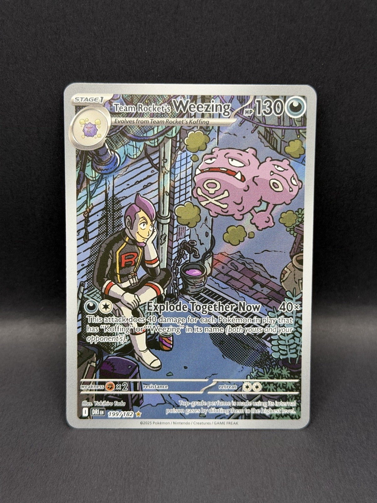 Team Rocket’s Weezing 199/192 IR Destined Rivals ILLUSTRATION RARE HOLO Pokemon