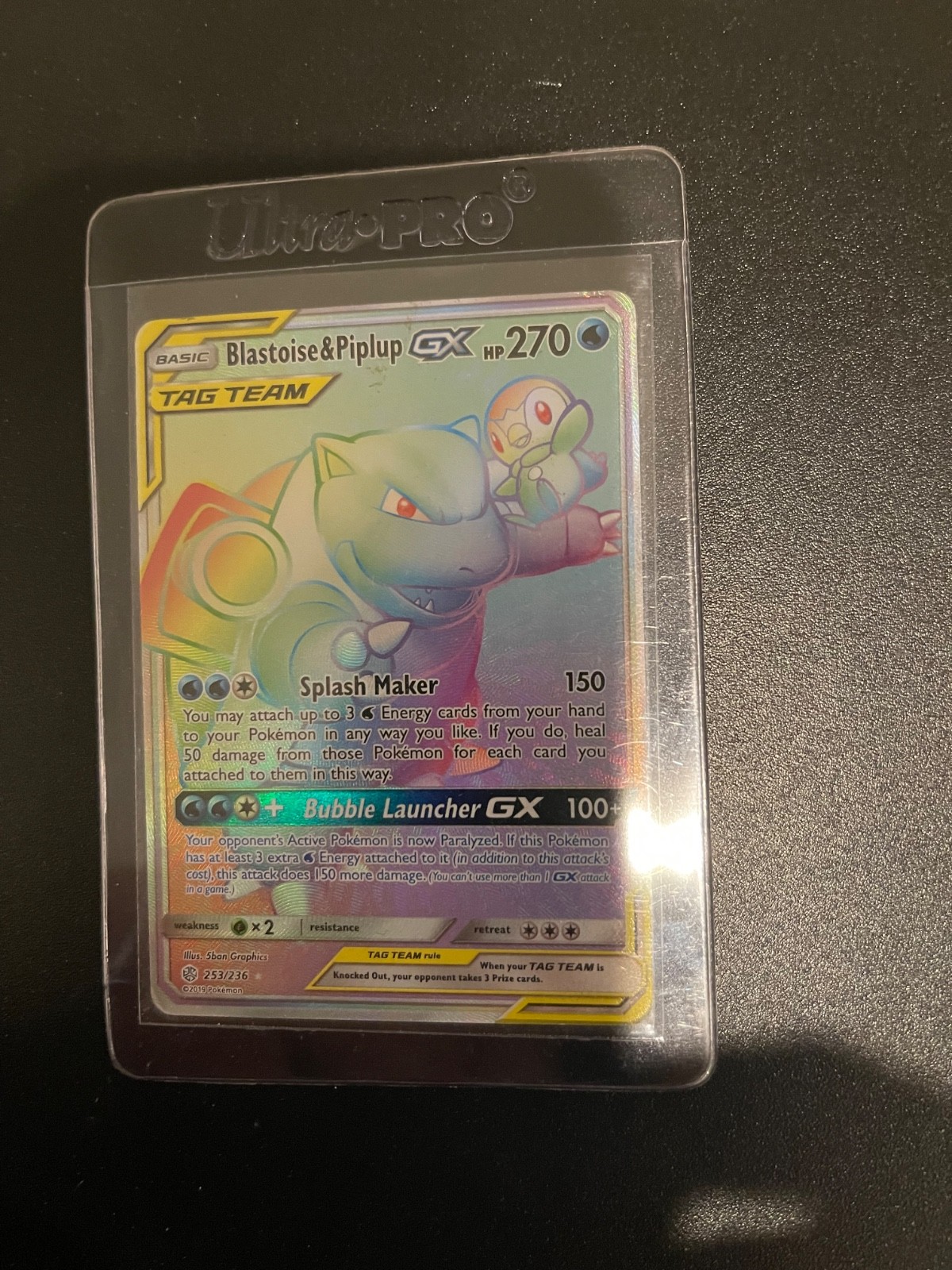 Blastoise & Piplup GX (Secret) 253/236 Sm-Cosmic Eclipse Holo