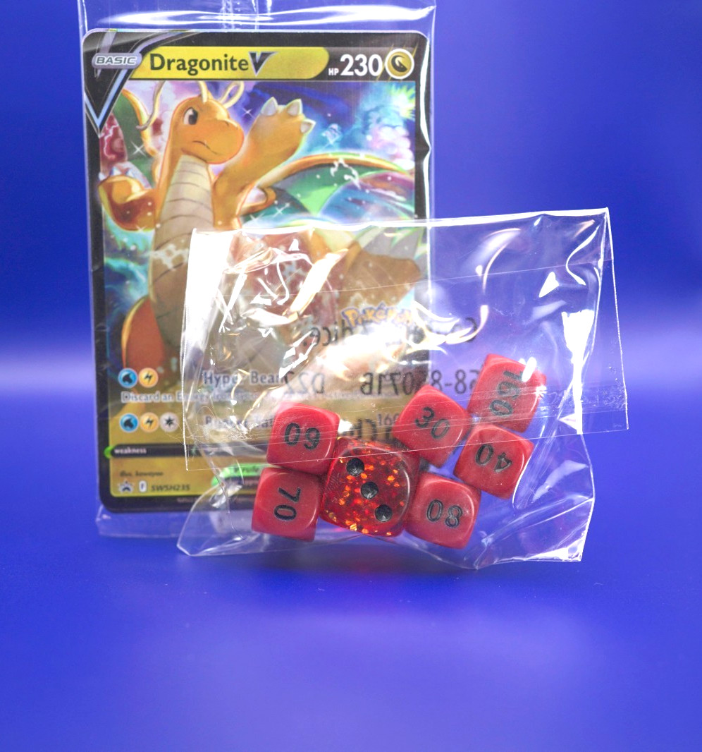 Sealed Dragonite V SWSH235 & VSTAR SWSH236 Pokemon GO Promo + Energy + Dice