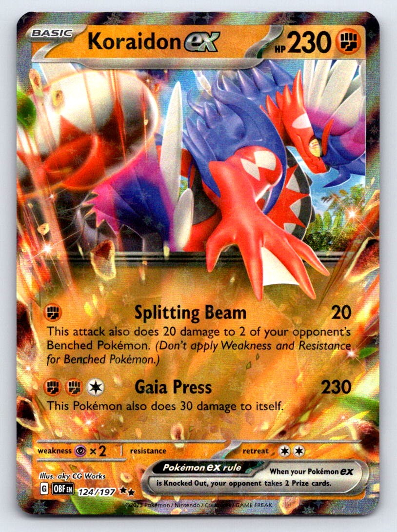Koraidon ex 124/197 Double Rare Obsidian Flames Pokemon Near Mint