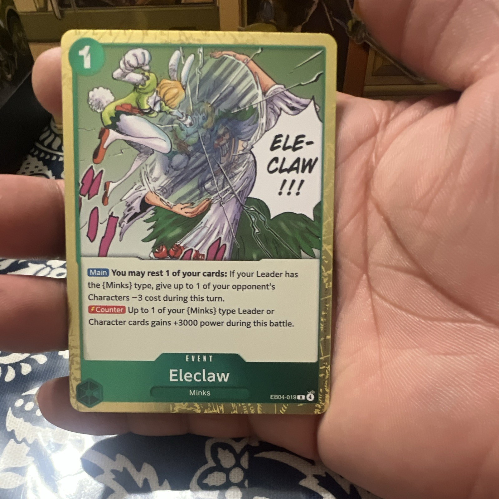 Bandai One Piece Card Game Eleclaw EB04-019 Regular Event English Cost 1