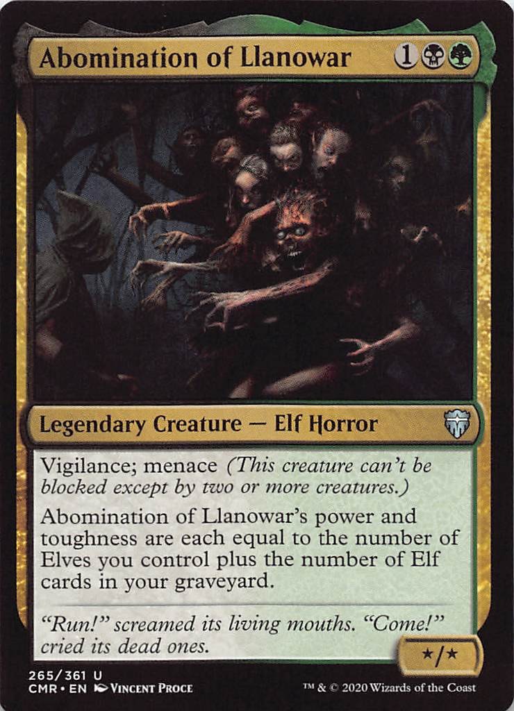 Abomination of Llanowar CMR 265 English NM – MTG