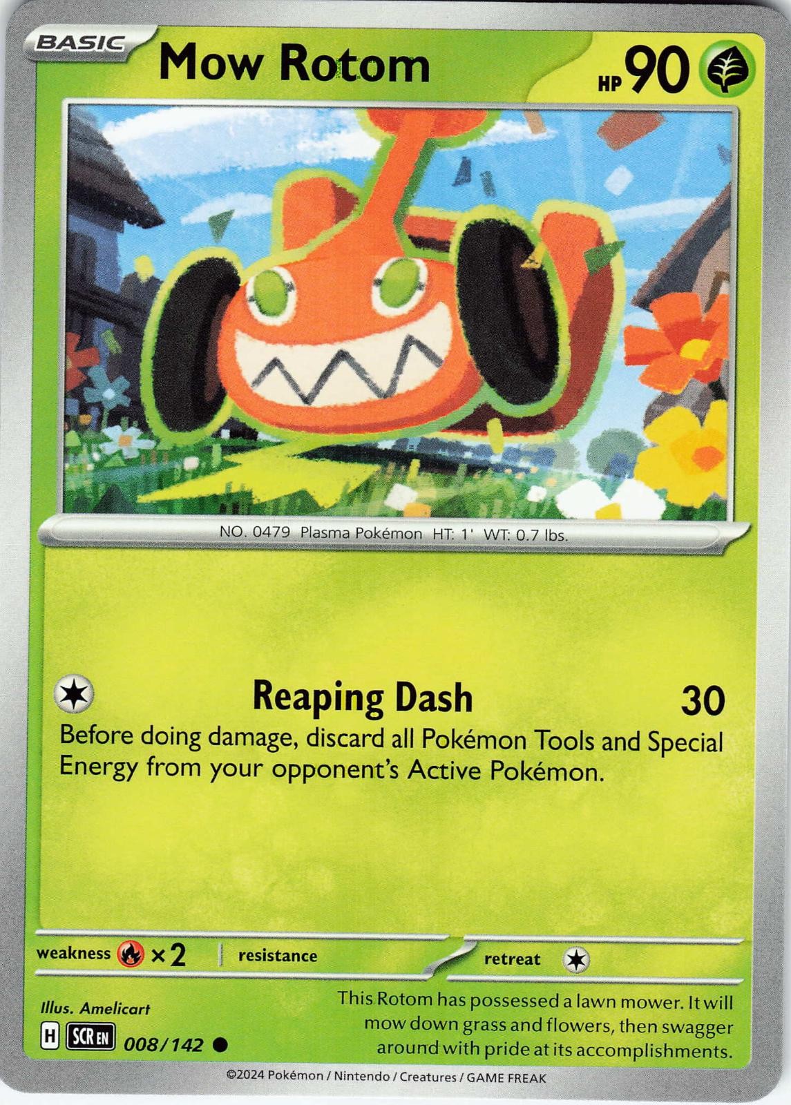 Mow Rotom 8/142 Common Stellar Crown Pokemon NM Amelicart 2024