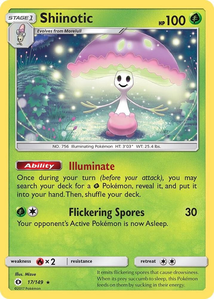 Shiinotic (17/149) Reverse Holo Rare NM | SM Base Set
