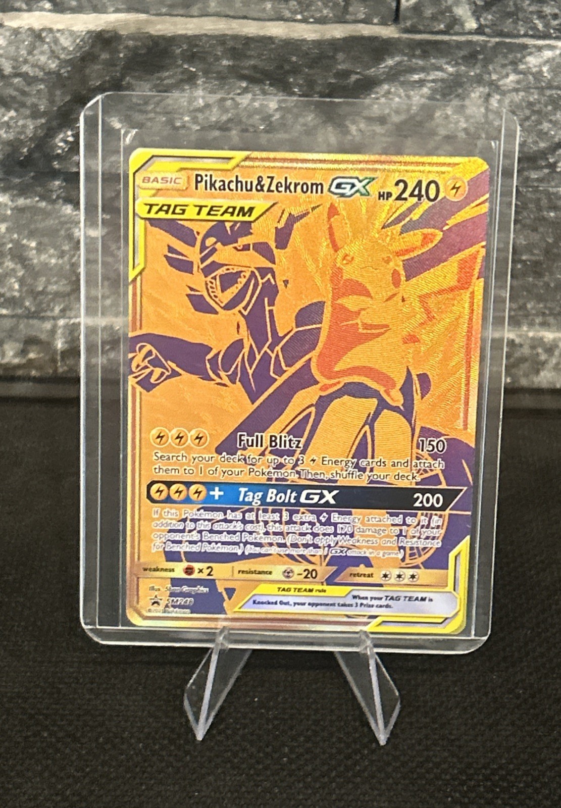 Pikachu & Zekrom GX SM248 Black Star Promo Sun & Moon Holo