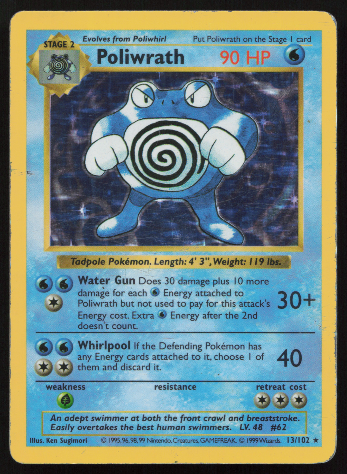 PL Poliwrath 013/102 Base Set (Shadowless) Holo