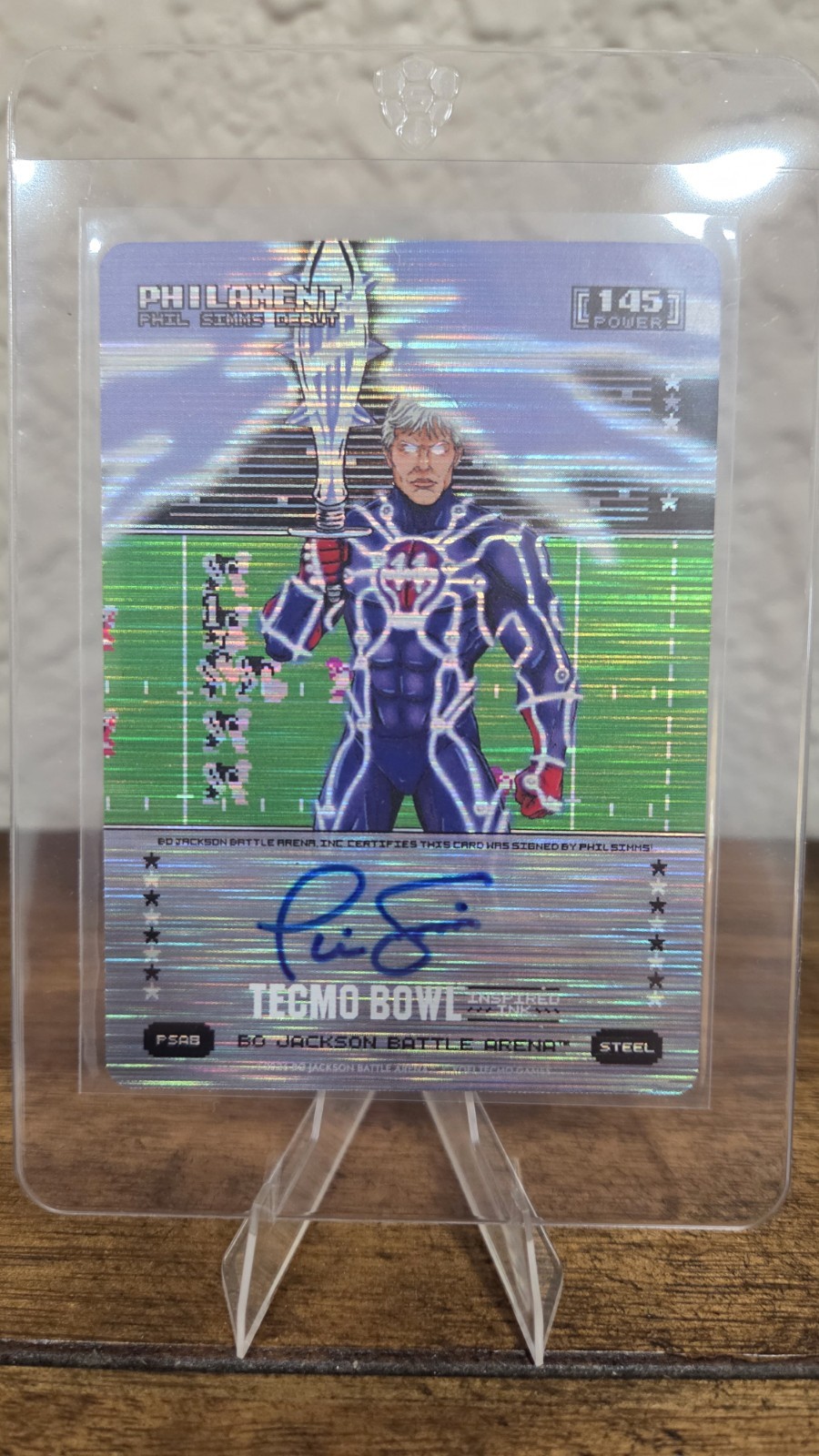 Bo Jackson Battle Arena Tecmo Bowl Philament Steel METALLIC Auto 🔥 #PSA8