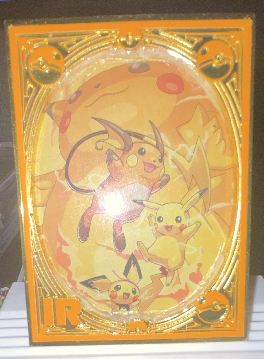 Pokemon Card Classic Pikachu Raichu Pichu Foil 146/288 GOLD PLATED PORTRAIT