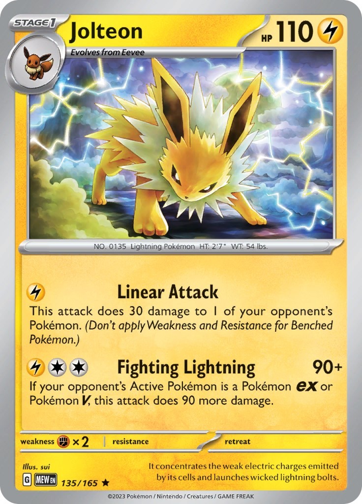 Pokemon Jolteon [MEW-SV: Scarlet & Violet 151-NM-135/165] Reverse Holofoil