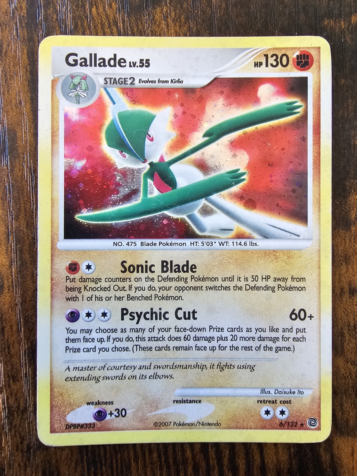 Gallade 6/132 Holo Rare Secret Wonders Pokemon Holo Moderately Played