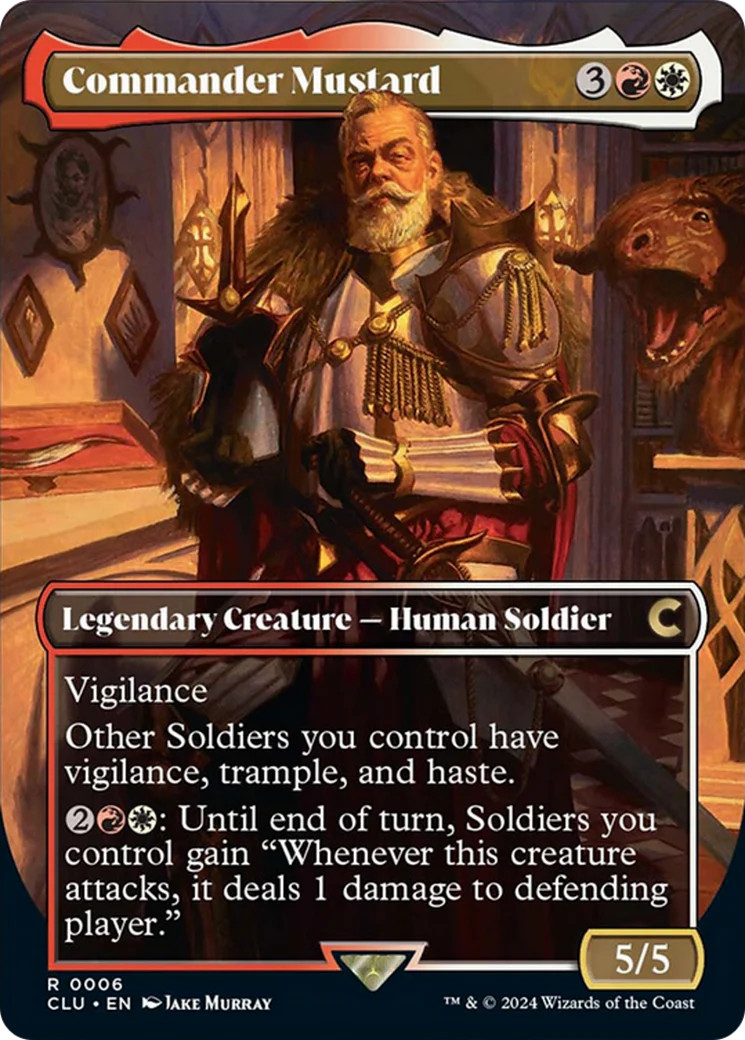 MTG Commander Mustard (Borderless) [Ravnica: Clue Edition] Near Mint Magic