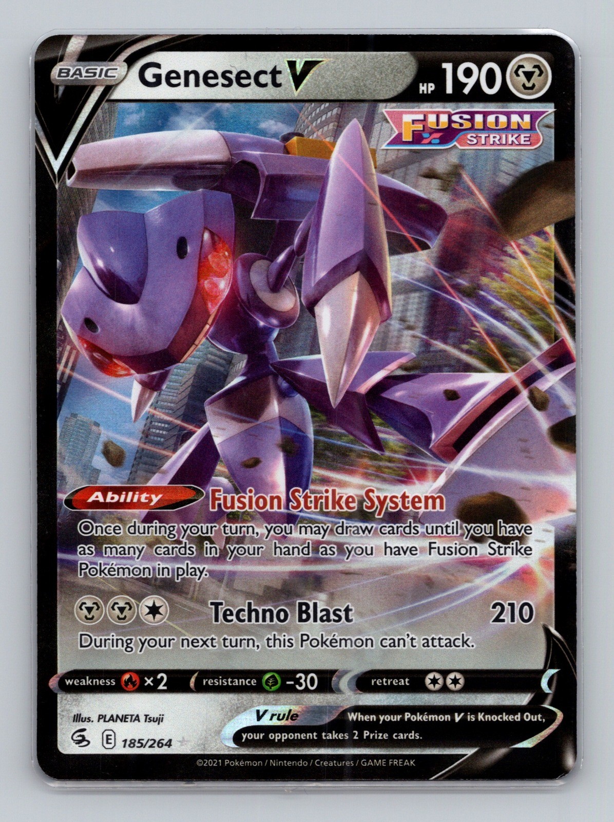 Genesect V 185/264 Ultra Rare SWSH08: Fusion Strike PLANETA Tsuji NM