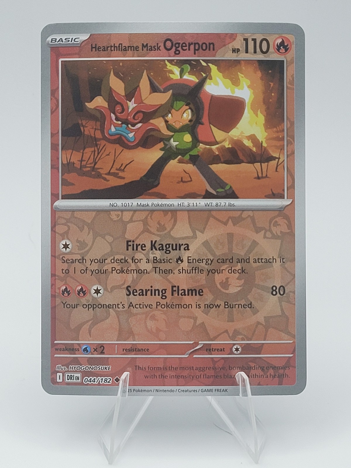 Hearthflame Mask Ogerpon 044/182 REVERSE HOLO Near Mint – SV10: Destined Rivals