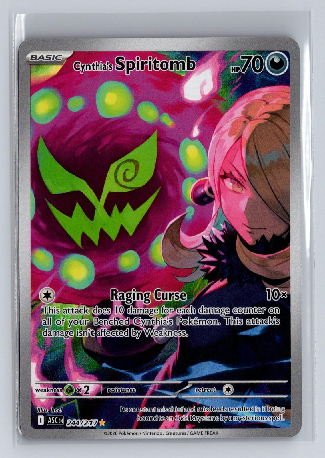 Cynthia’s Spiritomb 244/217 Illustration Rare Ascended Heroes Pokemon Holo NM