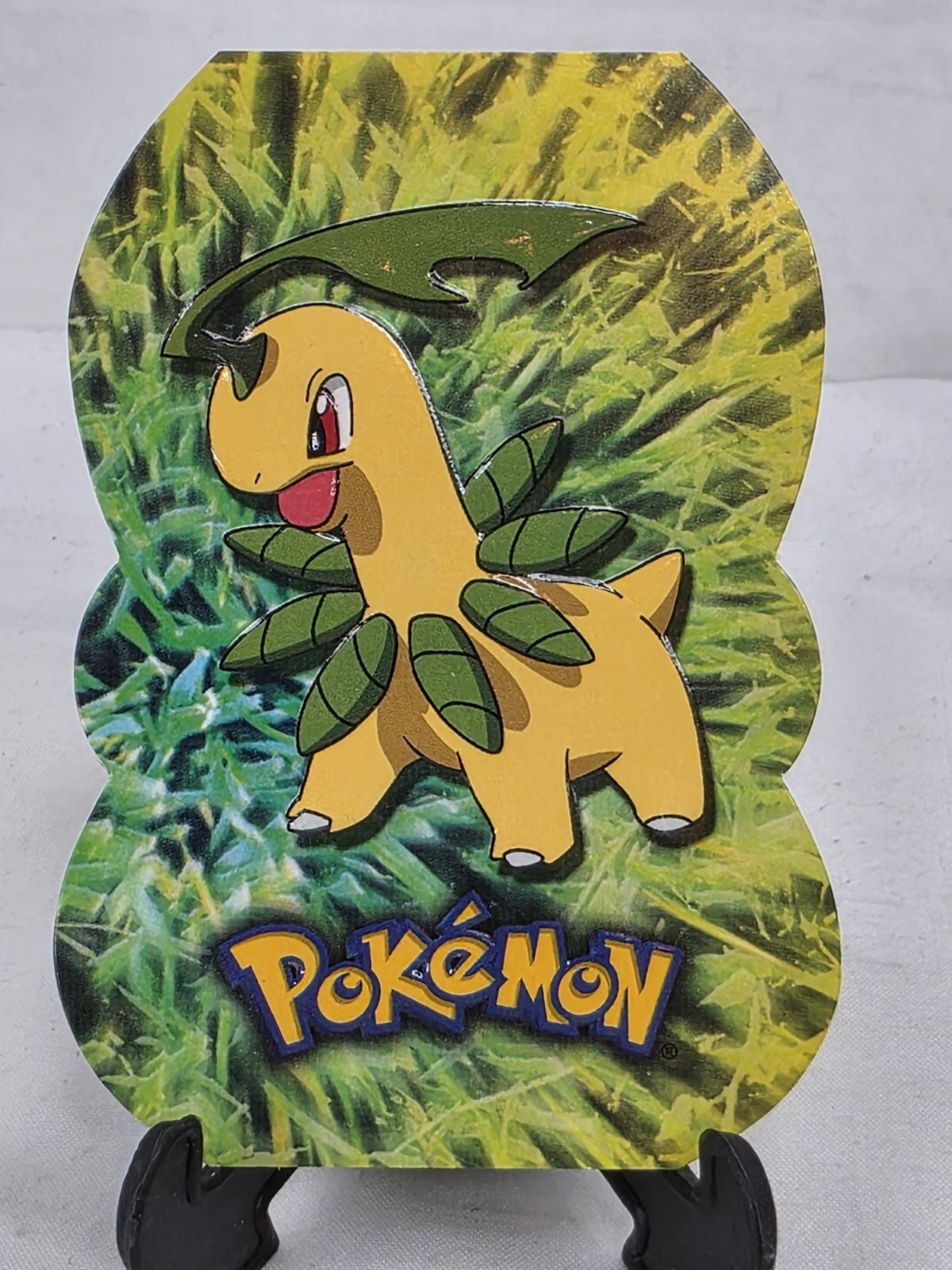 2001 Pokemon Topps Bayleef #153 Johto Series 1 Die Cut Embossed Blue Label