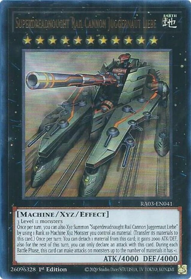 Superdreadnought Rail Cannon Juggernaut Liebe – RA03-EN041 – Ultra Rare – 1st Ed