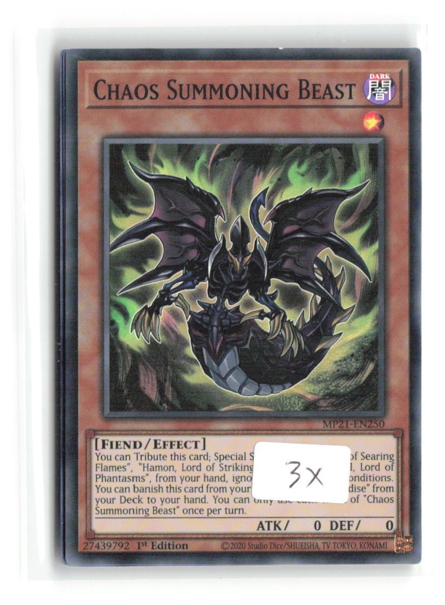 3x Chaos Summoning Beast MP21-EN250 Super Rare 1st Edition Yu-Gi-Oh!